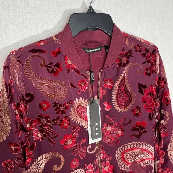 KAS of New York  Velvet burnout bomber jacket - Picture 5 of 13